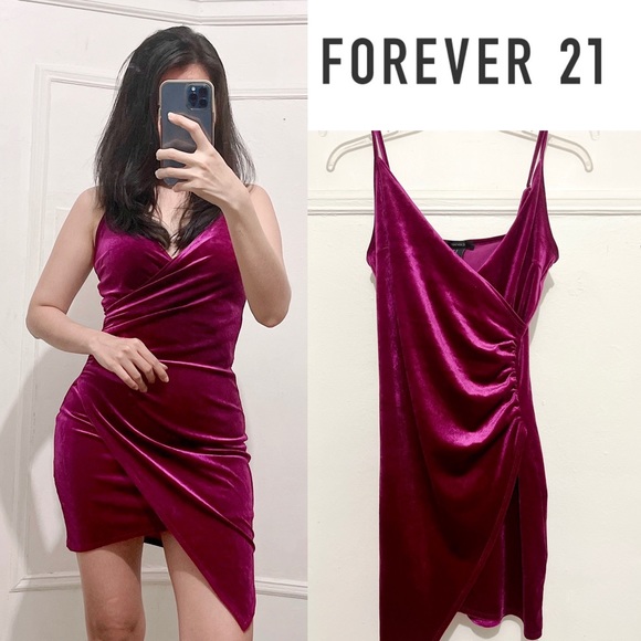 Forever 21 Velvet Wrap Bodycon - Picture 1 of 4